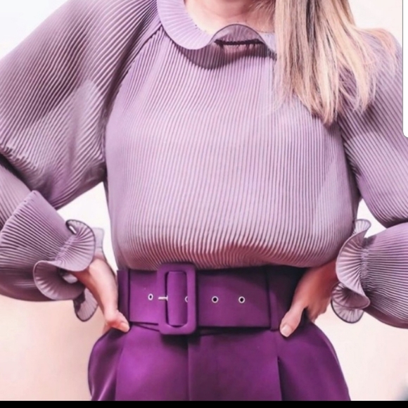 ZARA Pleated Top Sz XL - Picture 2 of 8